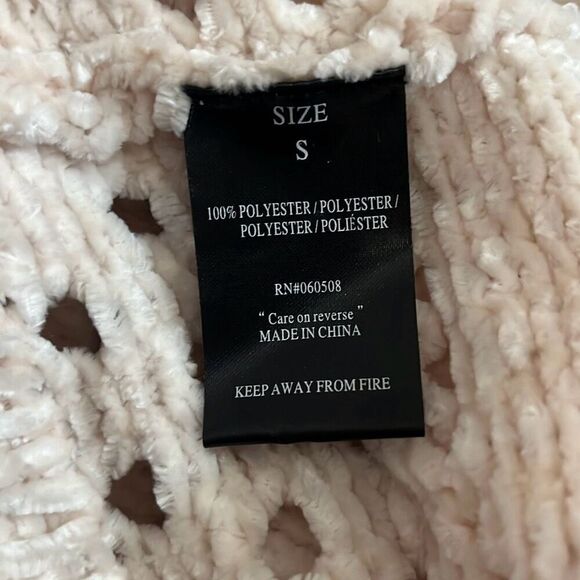Angie Holey Knit Cropped Chenille Sweater Small - Picture 5 of 6